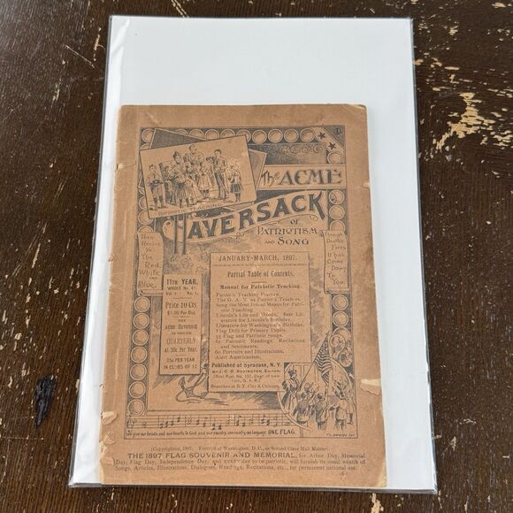 The Acme Haversack Patriotic Song Book Rare 1897 Antique Illustrated Washington - Picture 2 of 13